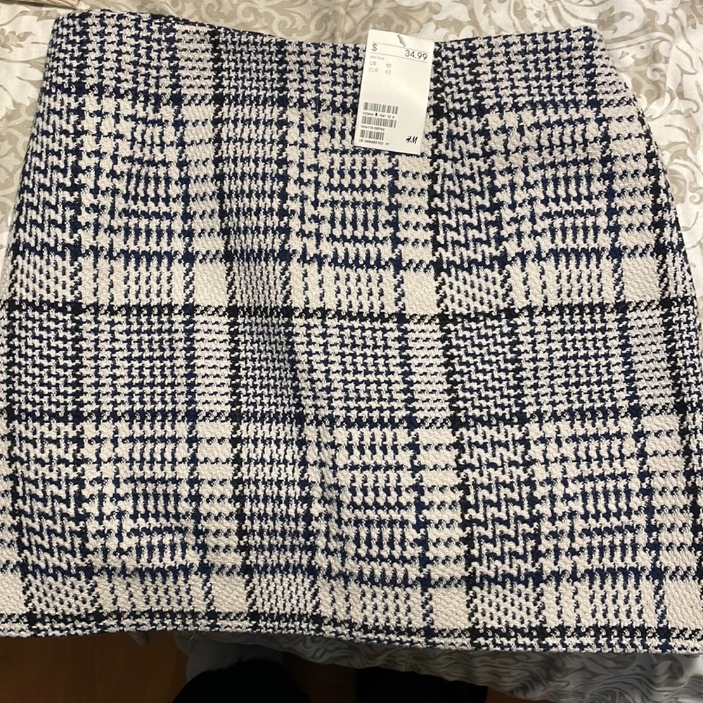 H&M plaid tweed skirt